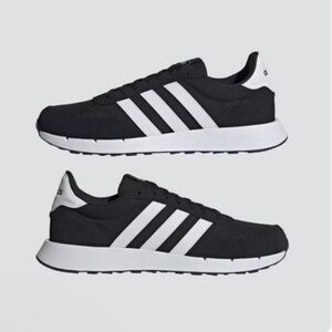 adidas Black and White Retro Runner Sneakers